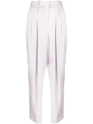 Giorgio Armani high-waisted silk trousers - Purple