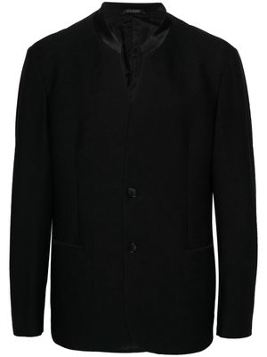 Giorgio Armani honeycomb single-breasted blazer - Black