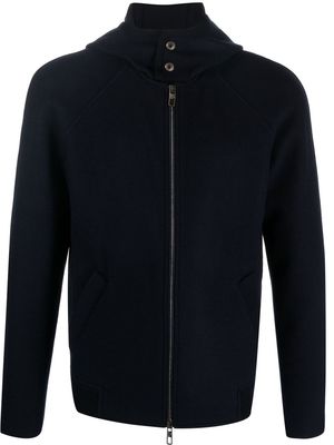 GIORGIO ARMANI hooded cashmere jacket - Blue