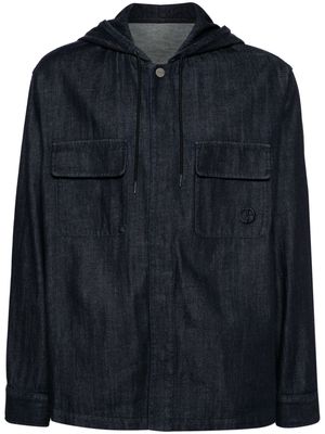 Giorgio Armani hooded denim shirt jacket - Blue