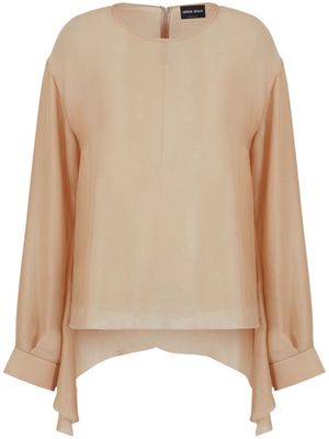 Giorgio Armani knot-detail silk blouse - Neutrals