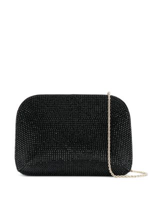 GIORGIO ARMANI La Prima rhinestone-embellished clutch bag - Black