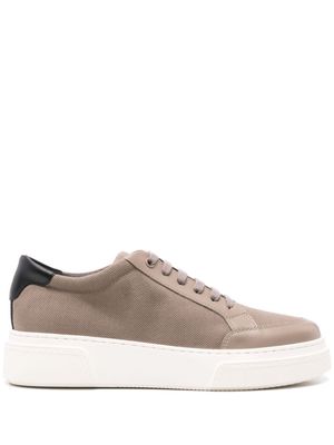 Giorgio Armani lace-up canvas sneakers - Neutrals