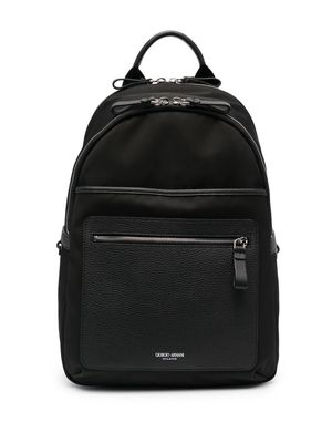 Giorgio Armani leather backpack - Black