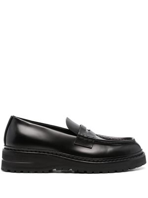 Giorgio Armani leather penny-slot loafers - Black