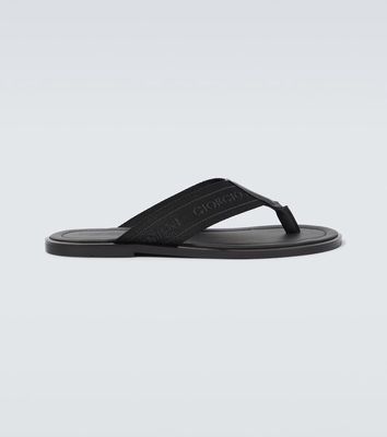 Giorgio Armani Leather-trimmed sandals