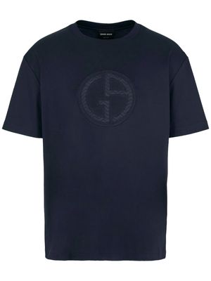 Giorgio Armani logo-appliqué cotton T-shirt - Blue