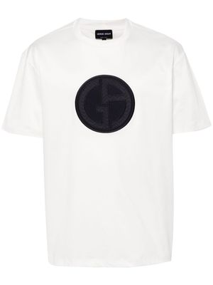 Giorgio Armani logo-appliqué cotton T-shirt - Neutrals