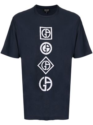 Giorgio Armani logo-appliqué short-sleeve T-shirt - Blue