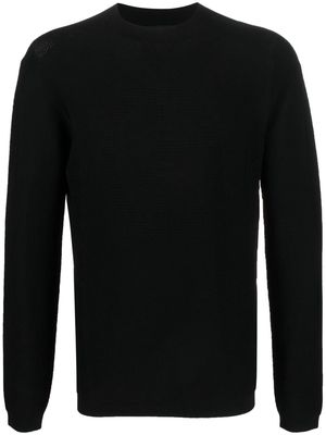 Giorgio Armani logo-detail knit jumper - Black