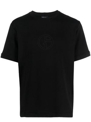 Giorgio Armani logo-embroidered round-neck T-shirt - Black