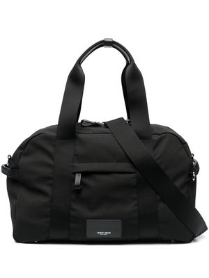 Giorgio Armani logo-patch zip-up bag - Black