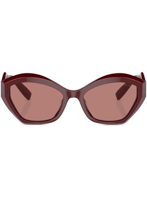 Giorgio Armani logo-plaque tinted-lenses sunglasses - Red