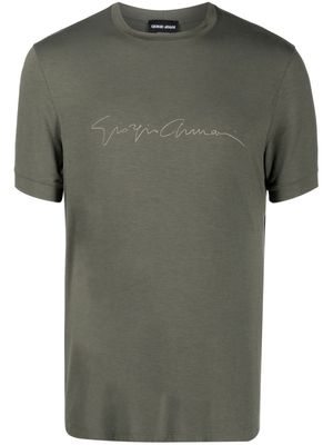Giorgio Armani logo-print crewneck T-shirt - Green