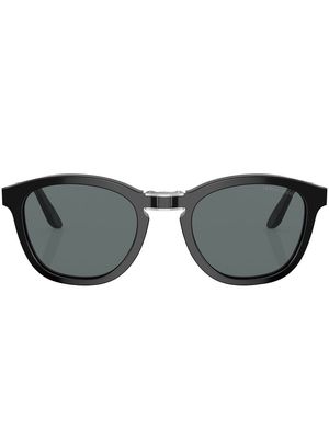 Giorgio Armani logo-print round-frame sunglasses - Black