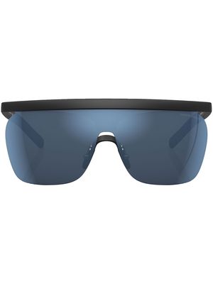 Giorgio Armani logo-print shield-frame sunglasses - Black