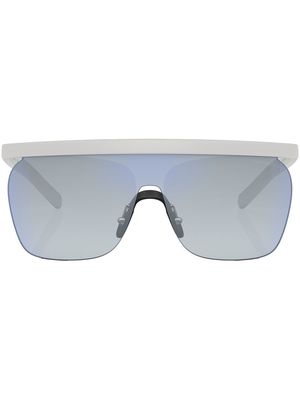 Giorgio Armani logo-print shield-frame sunglasses - White