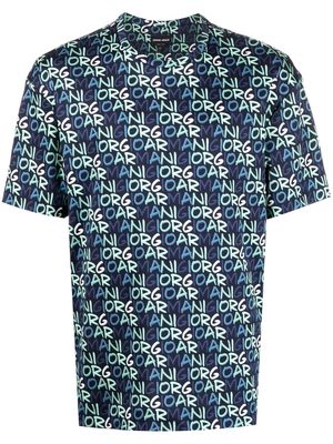 Giorgio Armani logo-print short-sleeve T-shirt - Blue