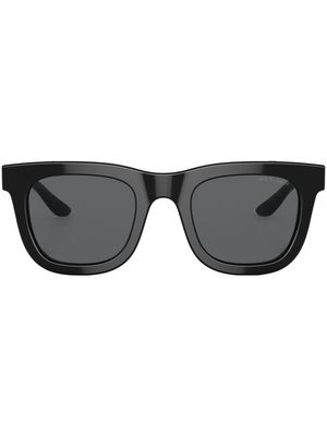 Giorgio Armani logo-print square-frame sunglasses - Black