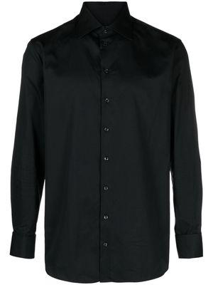 Giorgio Armani long-sleeve cotton shirt - Black