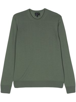 Giorgio Armani long-sleeve wool jumper - Green