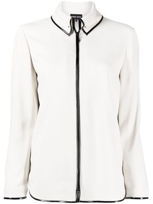Giorgio Armani long-sleeve zip-up shirt - Grey