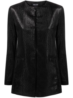 Giorgio Armani metallic button-up jacket - Black