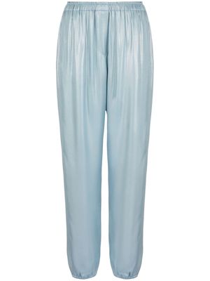 Giorgio Armani metallic-sheen high-waisted trousers - Blue