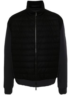 Giorgio Armani panelled quilted padded jacket - Black