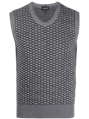 Giorgio Armani patterned V-neck vest - Grey