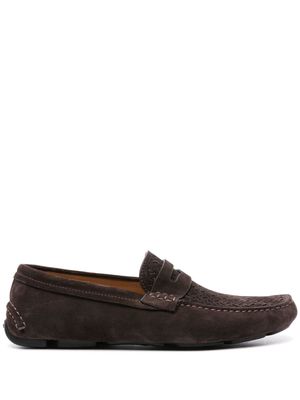 Giorgio Armani penny-slot suede drivers - Brown