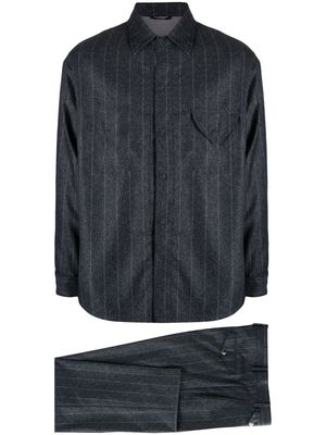 Giorgio Armani pinstripe-print single-breasted suit - Blue