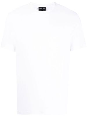 Giorgio Armani plain cotton T-shirt - White