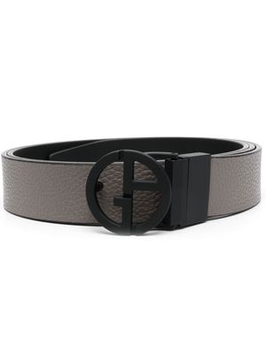 Giorgio Armani Plate leather belt - Grey