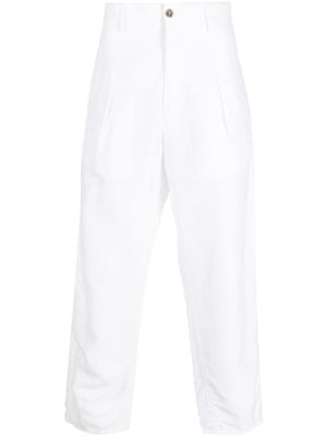 Giorgio Armani pleat-detail cropped trousers - White