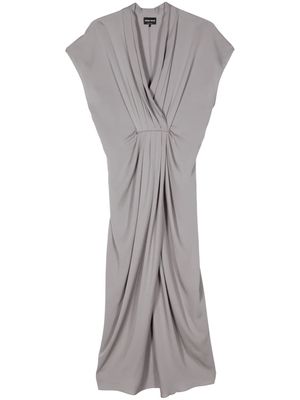 Giorgio Armani pleat-detail dress - Grey