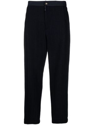 Giorgio Armani pleated quilted tapered trousers - Blue