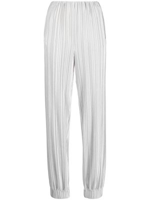 Giorgio Armani plissé-effect tapered-leg trousers - Grey