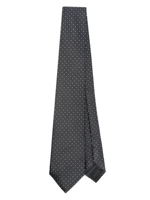 Giorgio Armani polka-dot silk tie - Grey