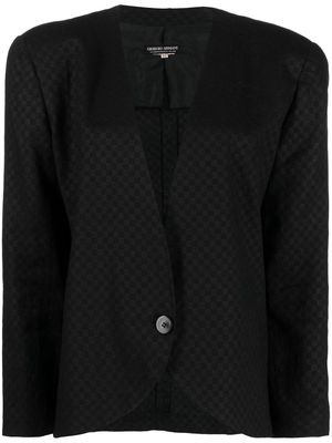 Giorgio Armani Pre-Owned 1980s check-pattern single-breasted jacket - Black