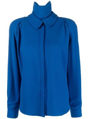 Giorgio Armani Pre-Owned 1980s club collar blouse - Blue