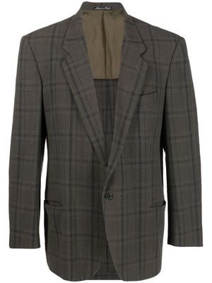Giorgio Armani Pre-Owned 1980s plaid-check single-breasted jacket - Green