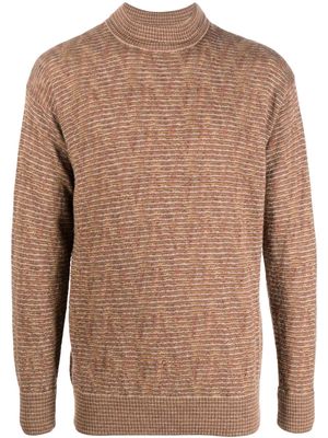 Giorgio Armani Pre-Owned 1980s striped-knit jumper - Brown