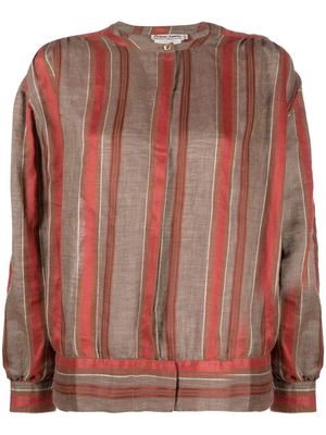 Giorgio Armani Pre-Owned 1980s striped linen jacket - Neutrals