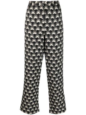 Giorgio Armani Pre-Owned 1990s abstract-print cropped trousers - Black