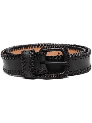 Giorgio Armani Pre-Owned 1990s braided edges leather belt - Black