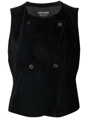 Giorgio Armani Pre-Owned 1990s corduroy double-breasted vest - Black