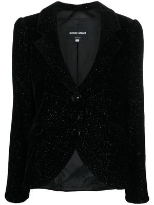 Giorgio Armani Pre-Owned 1990s glitter-detailing single-breasted jacket - Black