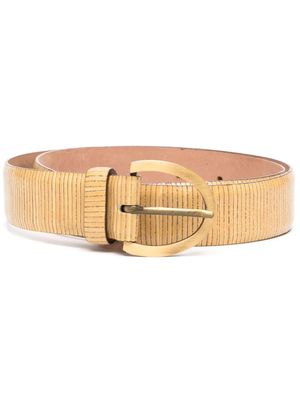 Giorgio Armani Pre-Owned 1990s ribbed leather belt - Yellow