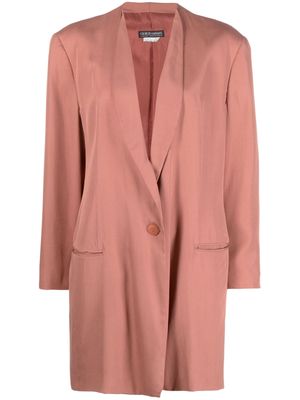 Giorgio Armani Pre-Owned 1990s shawl lapels silk blazer - Pink